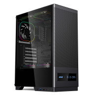 2E Gaming Корпус 2E GAMING Iconic DS V8202B без БЖ, 1xUSB3.0, 1х USB 2.0, 1xUSB Type-C, 3x120мм ARGB, VGA 330мм, LCS ready, контролер з пультом, дисплей, TG Side Panel, ATX, чорний (2E-V8202B)