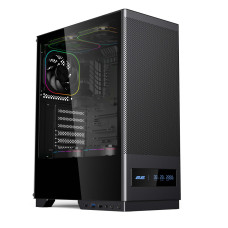 2E Gaming Корпус 2E GAMING Iconic DS V8202B без БП, 1xUSB3.0, 1х USB 2.0, 1xUSB Type-C, 3x120мм ARGB, VGA 330мм, LCS ready, контроллер з пультом, дисплей, TG Side Panel, ATX, чёрный (2E-V8202B)