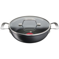 Tefal Сотейник с крышкой Unlimited, 26см, 2.5л, алюминий, стекло, черный (G2557172)