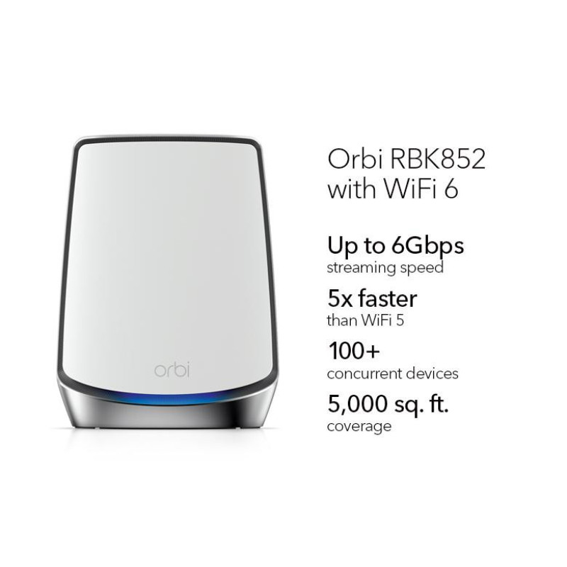 NETGEAR Система WiFi-Mesh Orbi RBK852 AX6000, 2мод, білий (RBK852-100EUS)