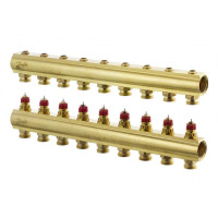 Danfoss Колектор FHF 9+9 без ротаметрів, латунний (088U0509)