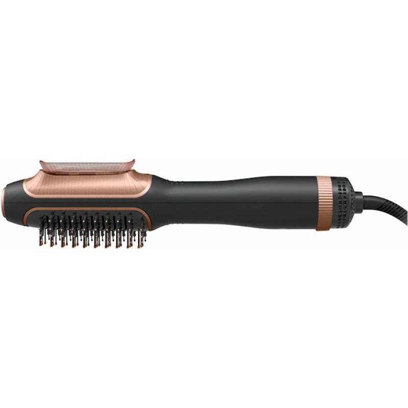 Rowenta Фен-щітка Reverso Dry&Brush 2в1, 1200Вт, 3 режими, іоніз-я, хол. обдув, насадок-2, кераміка, чорний-золотистий (CF9840F0)