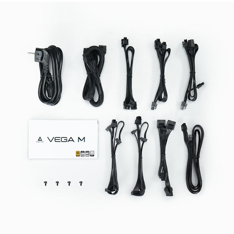 Chieftec PSU Vega M (750W), >90%, 80+ Gold, 135mm FDB, 1xMB 24pin(20+4), 2xCPU 8pin(4+4), 3xMolex, 6xSATA, 4xPCIe 8pin(6+2), 1xPCIe GEN5 16pin, Fully Modular (PPG-750-C)