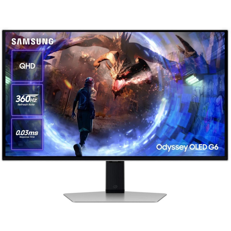 Samsung Монітор Samsung 27" G60SD HDMI, DP, USB, OLED, 2560x1440, 360Hz, 0.3ms. FreeSync Premium Pro (LS27DG600SIXUA)