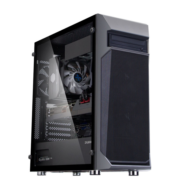 Zalman Computer case Z1 Plus, without PSU, 2xUSB3.0, 1xUSB2.0, 3x120mm Black fans, TG Side Panel, ATX, Black (Z1PLUS)