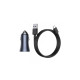 Зарядное устройство Baseus 2xUSB QC3.0 + cable USB to USB-C 40W Golden Contactor Pro dark gray (TZCCJD-A0G)