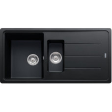 Franke Kitchen Sink Basis fragranite, rectang., with drainboard, 970х500х200mm, bowl - 2, over-mounted, onyx (114.0720.002)