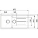 Franke Kitchen Sink Basis fragranite, rectang., with drainboard, 970х500х200mm, bowl - 2, over-mounted, onyx (114.0720.002)