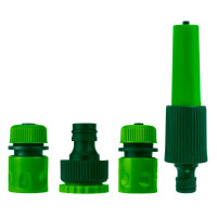 Verto Watering kit 1/2“-3/4”, straight hand sprinkler, 2 hose connectors, tap connector (15G699)