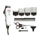Moser WAHL hair clipper Show Pro for pets, network, vibration motor, nozzles-4, steel, case, scissors, comb included., white (20110.0460)