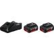 Bosch Акумуляторні батареї з ЗУ , комплект 2 шт, GBA 18Вх4.0A*год + GAL 18V-40 (1.600.A01.9S0)