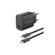 Зарядное устройство Vention 1xUSB-C PD30W + cable USB-C to USB-C black (G18B0-EU)