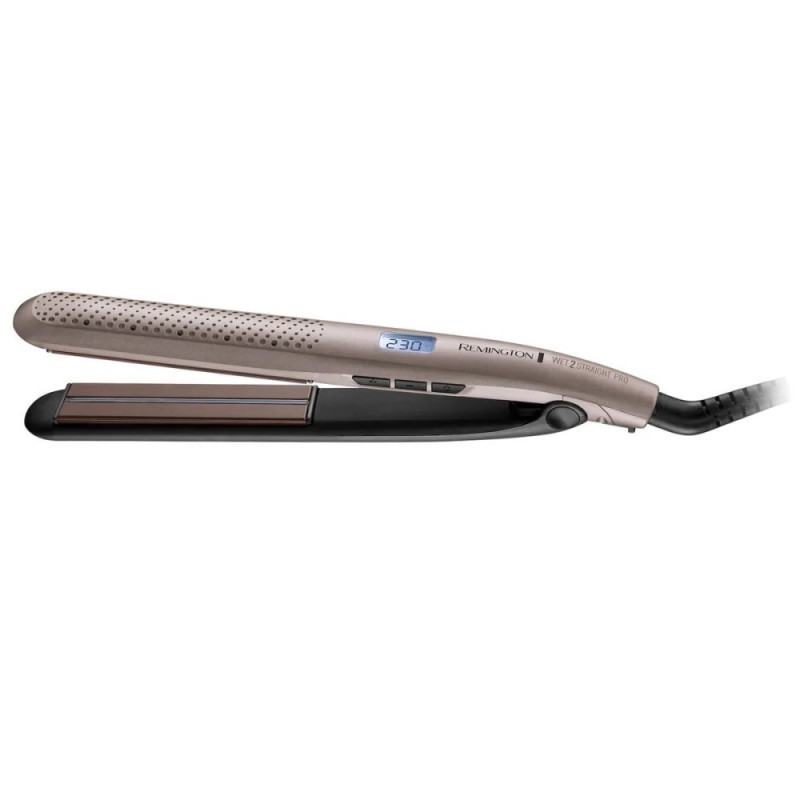 Remington hair straightener Wet 2 Straight Pro, 52V, temp. modes-10, 140-230С, ceramics, golden (S7970)