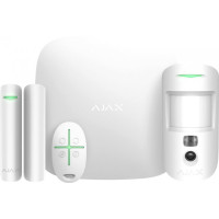 Ajax StarterKit Cam Plus security alarm system, hub 2 plus, motioncam, doorprotect, spacecontrol, jeweller, wireless, white