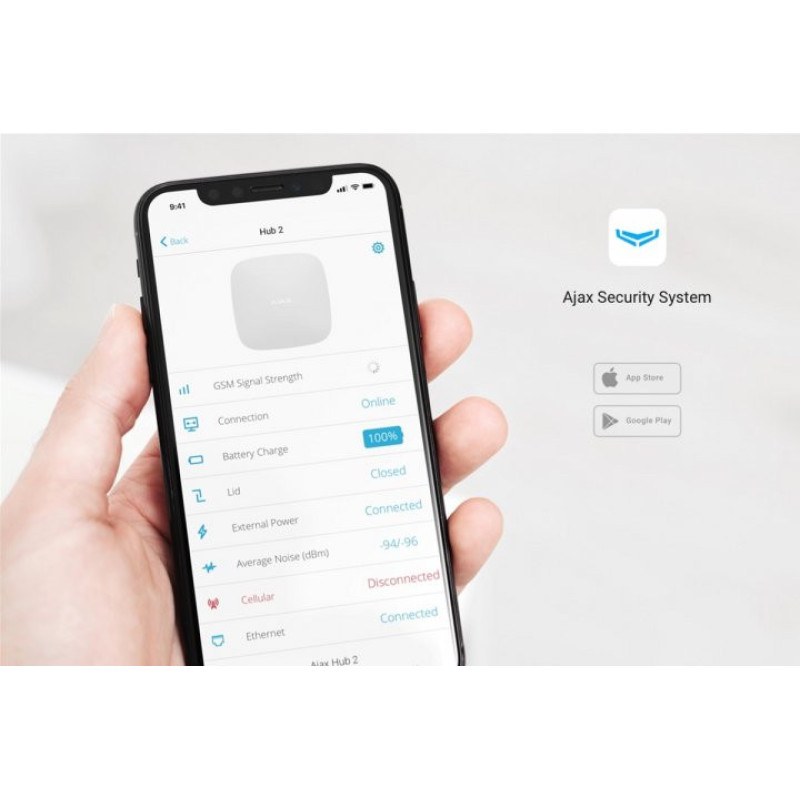 Ajax StarterKit Cam Plus security alarm system, hub 2 plus, motioncam, doorprotect, spacecontrol, jeweller, wireless, white