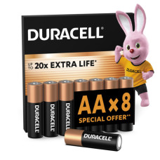 Батарейка Duracell AA лужні 8 шт. в упаковці (5000394006522 / 81417083 / 81480361)