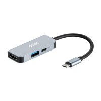Концентратор 2E USB-C 4-in-1 1xUSB 3.0 + 1xUSB-C PD + HDMI 0.14m gray (2E-W2680)