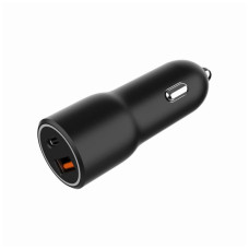 Зарядное устройство Gembird 1xUSB-C PD20W + 1xUSB QC3.0 car adapter black (TA-UC-AC2PDQC38-CAR-01)