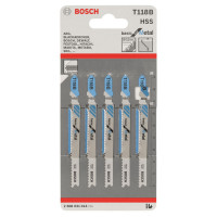 Bosch Полотно пиляльне для електролобзика по металу T 118 B, 1.9-2.3х92мм, 5шт (2.608.631.014)