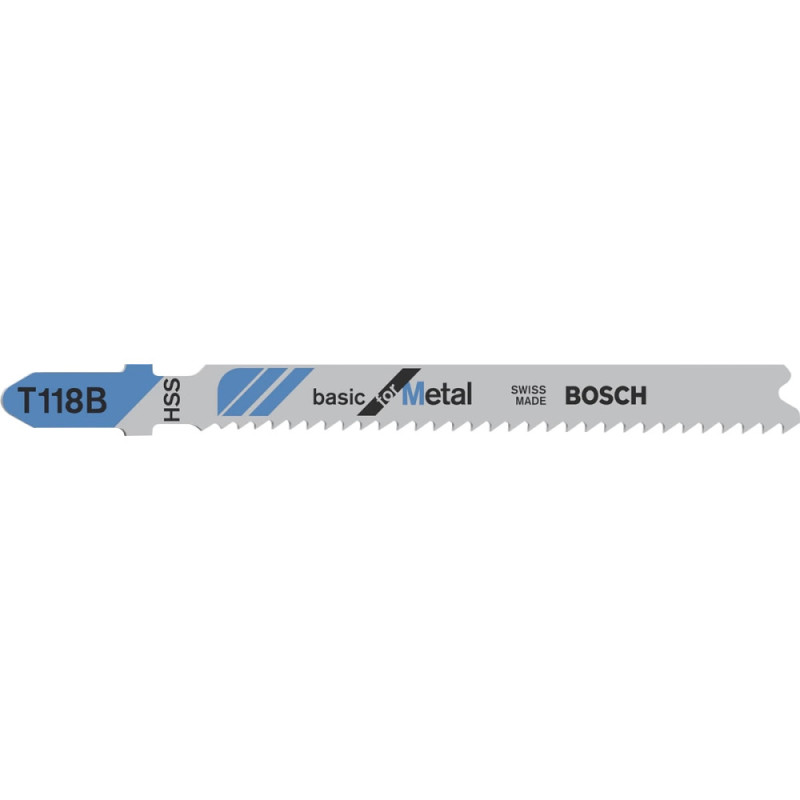Bosch Полотно пилочное для электролобзика по металлу T 118 B, 1.9-2.3х92мм, 5шт (2.608.631.014)