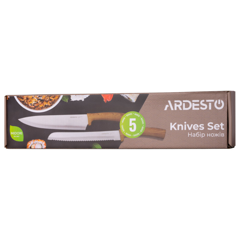 ARDESTO Набор ножей Midori 5 пр., нержавеющая сталь, пластик (AR2105WD)