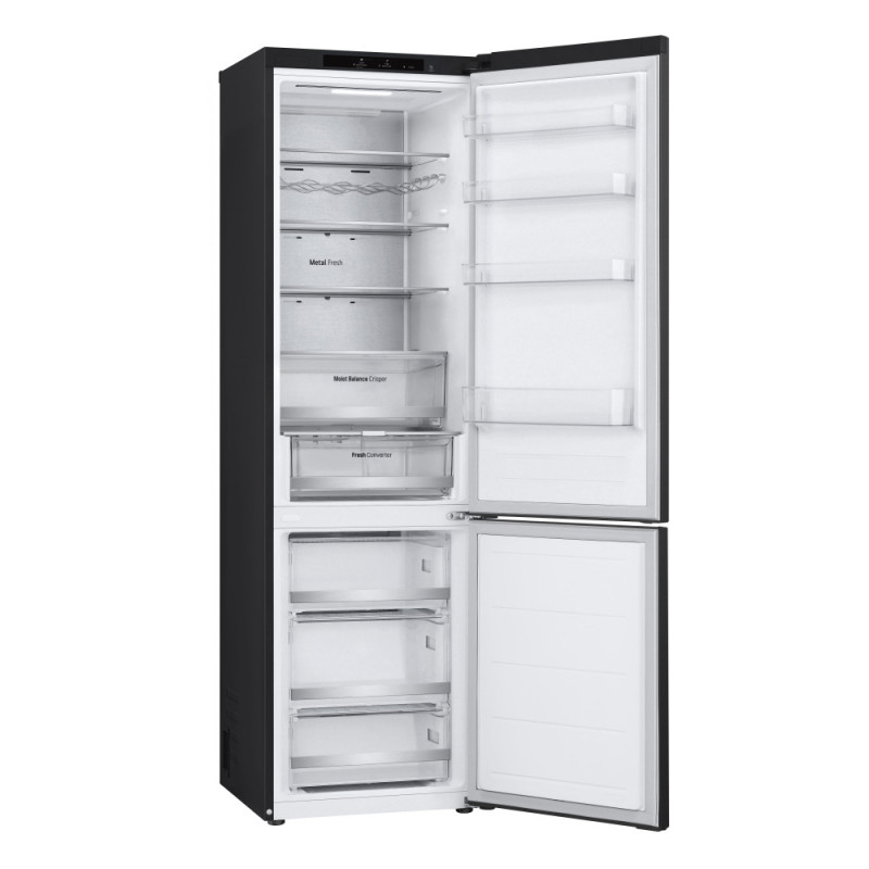 LG Refrigerator with bottom freezer, ref-277l, freez.-107l, 2doors, A++, inv., fresh zone, black (GW-B509FT7W)