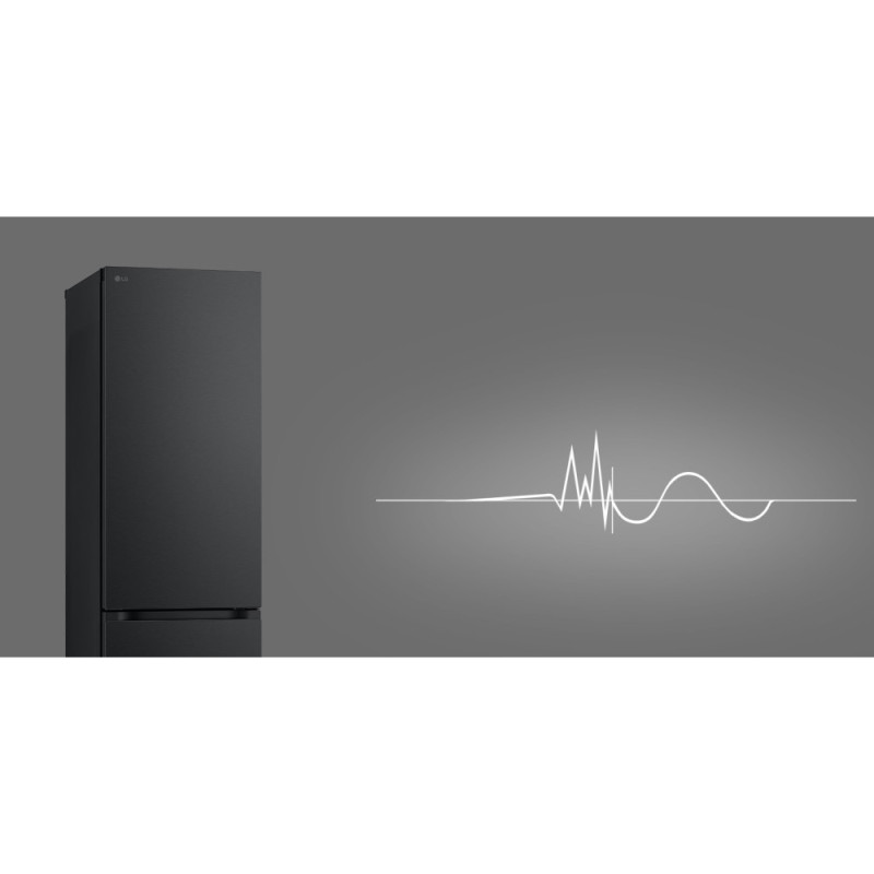 LG Refrigerator with bottom freezer, ref-277l, freez.-107l, 2doors, A++, inv., fresh zone, black (GW-B509FT7W)
