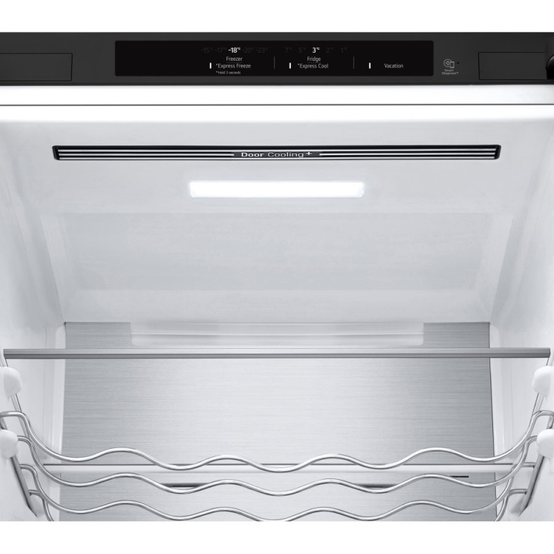 LG Refrigerator with bottom freezer, ref-277l, freez.-107l, 2doors, A++, inv., fresh zone, black (GW-B509FT7W)