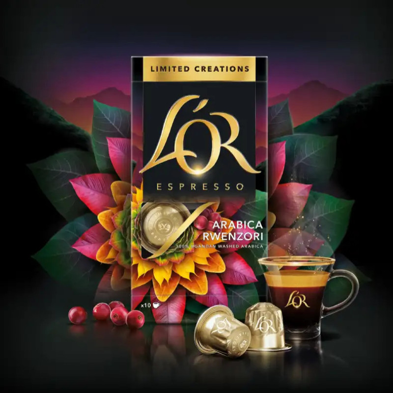 L`OR L`OR сoffe capsules Espresso Arabica Rwenzori Uganda Limited Creations, arabica 100%, 10pcs, Nespresso (8711000482872)