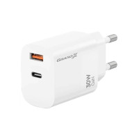 Зарядное устройство Grand-X GaN 1xUSB-C + 1xUSB QC3.0 36W white (CH-360W)