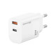 Зарядное устройство Grand-X GaN 1xUSB-C + 1xUSB QC3.0 36W white (CH-360W)