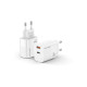 Зарядное устройство Grand-X GaN 1xUSB-C + 1xUSB QC3.0 36W white (CH-360W)