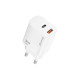Зарядное устройство Grand-X GaN 1xUSB-C + 1xUSB QC3.0 36W white (CH-360W)
