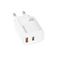 Зарядное устройство Grand-X GaN 1xUSB-C + 1xUSB QC3.0 36W white (CH-360W)