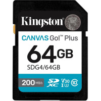 Kingston Карта пам'яті Kingston SD 64GB C10 UHS-I U3 V30 R200MB/s (SDG4/64GB)