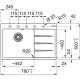 Franke Мийка кухонна Centro, фраграніт, прямокутник, з крилом справа, 780х500х200мм, чаша - 1, врізна, CNG 611-78 TL, білий (114.0630.473)