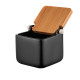 ARDESTO Sugar bowl Midori 12х12х11cm, 840ml, ceramic, bamboo, black (AR0907B)