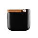 ARDESTO Sugar bowl Midori 12х12х11cm, 840ml, ceramic, bamboo, black (AR0907B)