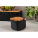 ARDESTO Sugar bowl Midori 12х12х11cm, 840ml, ceramic, bamboo, black (AR0907B)