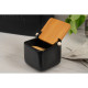 ARDESTO Sugar bowl Midori 12х12х11cm, 840ml, ceramic, bamboo, black (AR0907B)