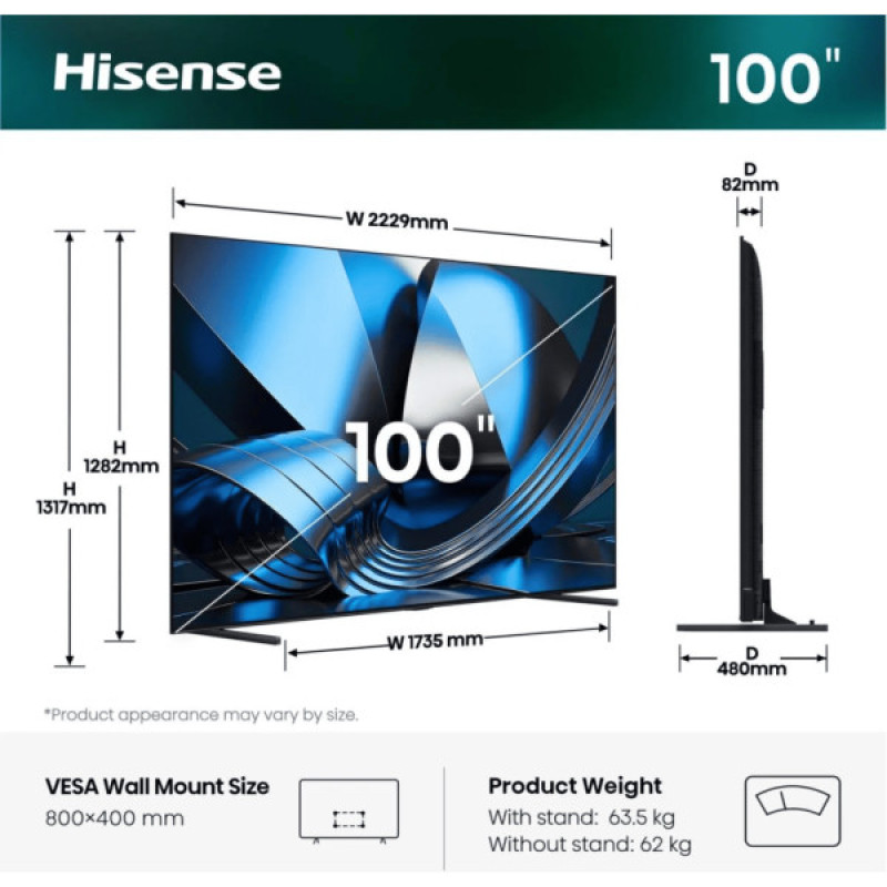 Телевизор Hisense 100U7SE