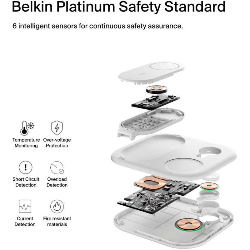 Belkin 3 in1 Magnetic Foldable iPhone/Watch/AirPods, Qi2 15W, white (WIZ029VFWH)