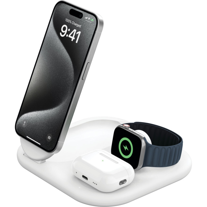 Belkin 3 in1 Magnetic Foldable iPhone/Watch/AirPods, Qi2 15W, white (WIZ029VFWH)