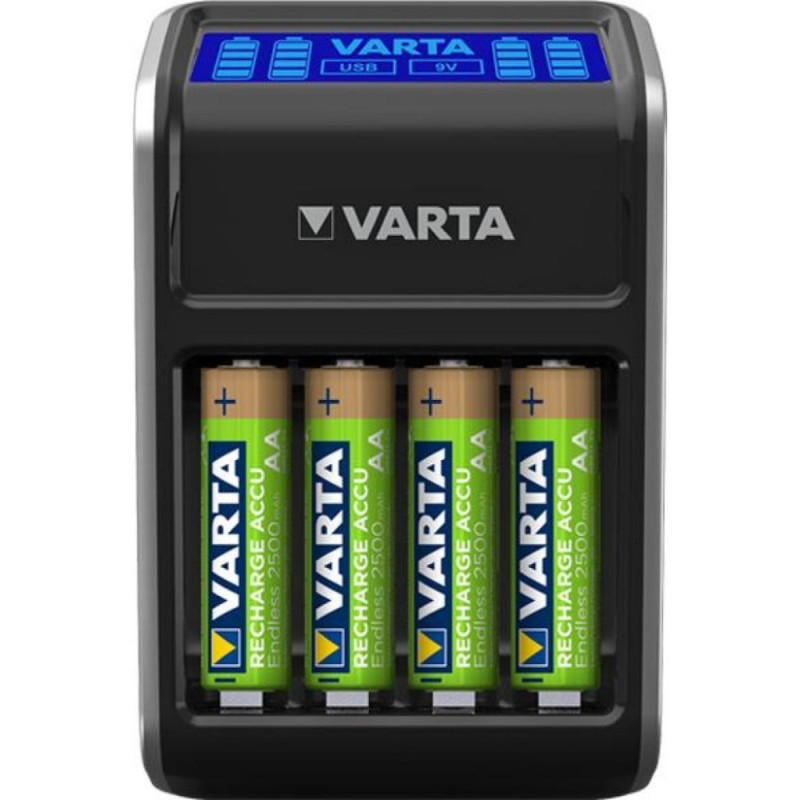 VARTA Зарядний пристрій LCD PLUG CHARGER+4xAA 2100 mAh (57687101441)