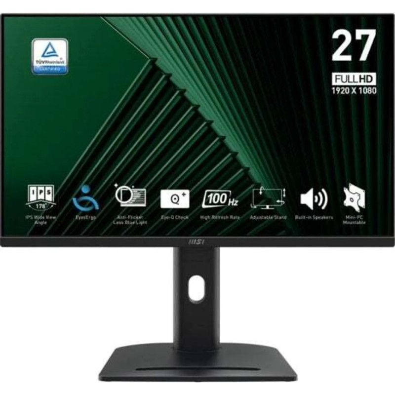 MSI Монітор MSI 27" PRO MP275PG D-Sub, HDMI, MM, IPS, 100Hz, 4ms, sRGB 95%, AdaptiveSync, Pivot (9S6-3PC39M-053)