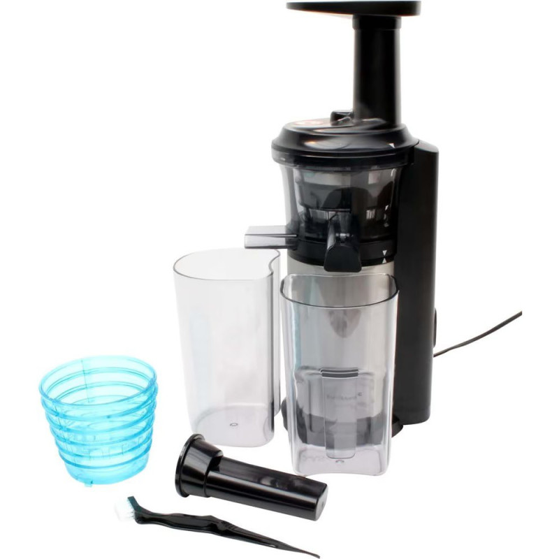 Panasonic auger juicer Viva Collection, 150W, bowl-0.4L, plastic/iron, black (MJ-L500STQ)