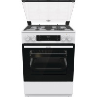 Gorenje Плита комбінована, 71л, 60x60см, приготування з паром, програматор, дисплей, чавун, з кришкою, білий (GKS6C70WA)