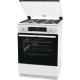 Gorenje Плита комбінована, 71л, 60x60см, приготування з паром, програматор, дисплей, чавун, з кришкою, білий (GKS6C70WA)