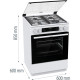 Gorenje Плита комбінована, 71л, 60x60см, приготування з паром, програматор, дисплей, чавун, з кришкою, білий (GKS6C70WA)