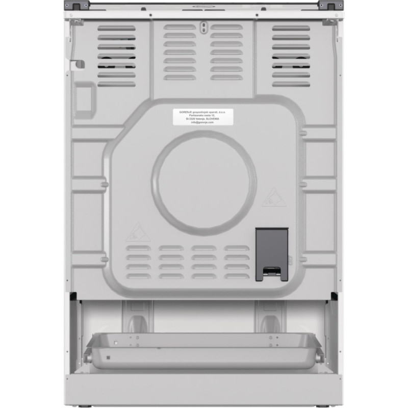 Gorenje Плита комбінована, 71л, 60x60см, приготування з паром, програматор, дисплей, чавун, з кришкою, білий (GKS6C70WA)